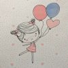 0,5m Bio Jersey Panel Frühlingsmädchen – Mädchen Herzen Luftballons Blumen – rosa pink koralle blau – Eigenproduktion – GOTS