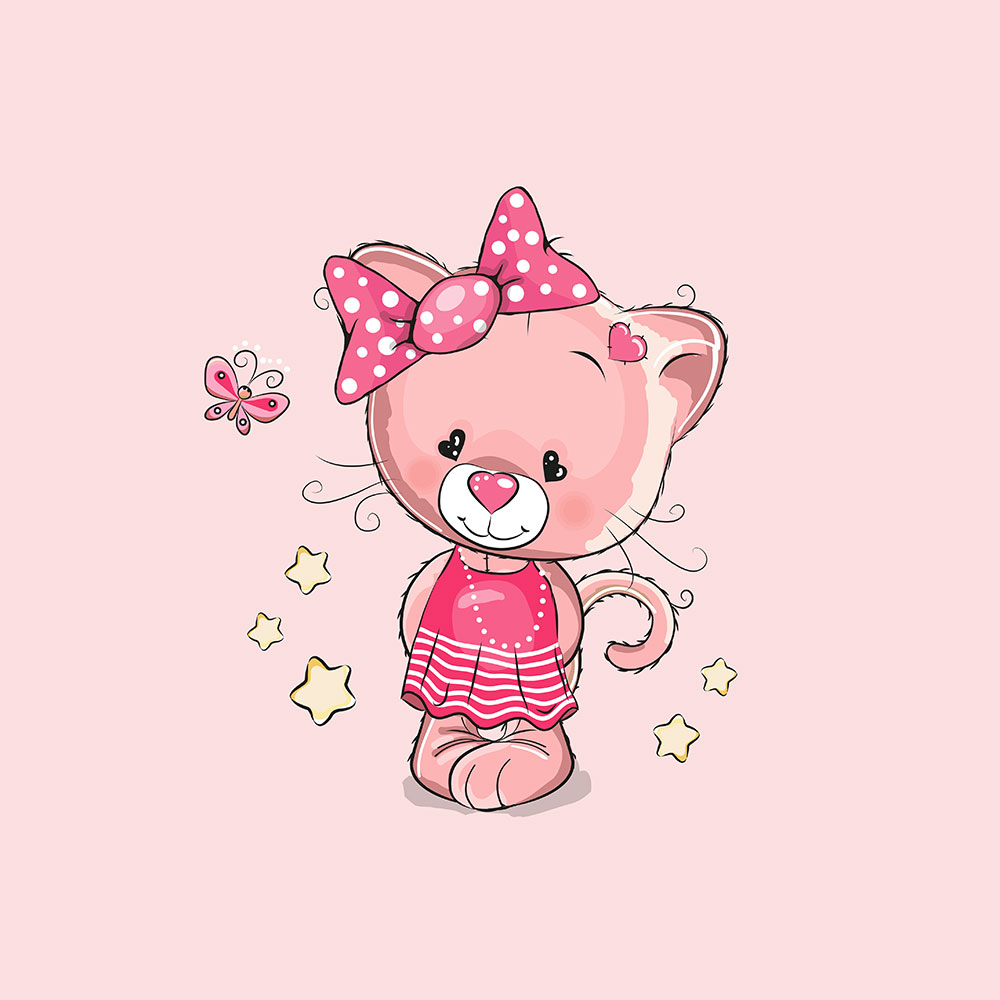 1 French Terry Sweat Stoff Panel mit süßer Katze mit Kleid, Masche, Sterne, Herzen und Schmetterlingen auf rosa – 40x50cm – Mädchen Sommersweat Kinderstoff – Digital – Ökotex 1 French Terry Sweat Stoff Panel mit süßer Katze mit Kleid, Masche, Sterne, Herzen und Schmetterlingen auf rosa – 40x50cm – Mädchen Sommersweat Kinderstoff – Digital – Ökotex