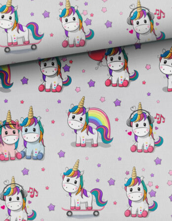 0,5m French Terry Sweat Stoff mit süße Einhörner mit Herzen, Sterne, Regenbogen, Luftballons, Noten, usw. auf grau – Mädchen Sommersweat Kinderstoff mit Tiere – Digital – Ökotex 0,5m French Terry Sweat Stoff mit süße Einhörner mit Herzen, Sterne, Regenbogen, Luftballons, Noten, usw. auf grau – Mädchen Sommersweat Kinderstoff mit Tiere – Digital – Ökotex