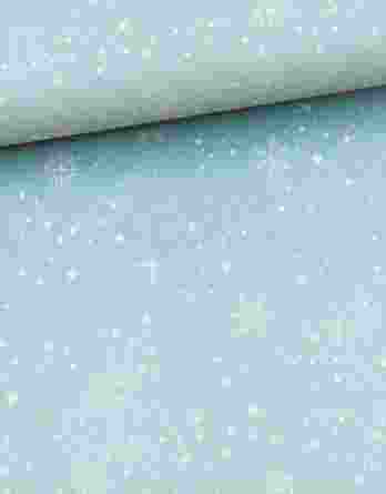0,5m French Terry zu den Bärenliebe Panels – Schneeflocken und Punkte auf blau – Ganzjahressweat / Sommersweat / French Terry – ca. 165cm breit – Kinderstoff für Mädchen und Jungs – Digital – Ökotex