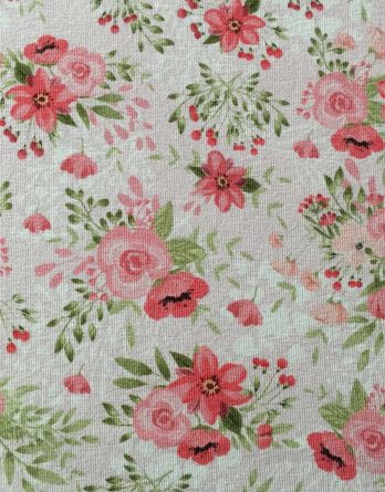 0,5m French Terry Sweat Stoff mit süße Blumen auf rosa – Mädchen Sommersweat Kinderstoff – Digital – Ökotex – Hasenliebe
