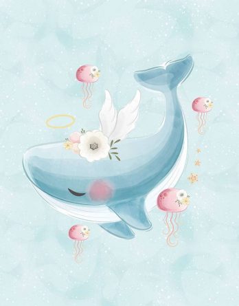 1 French Terry Sweat Stoff Panel mit Walfisch, Blumen, Seesterne und Kugelfische auf mint / hellblau  – 40x50cm – Mädchen Sommersweat Kinderstoff – Digital – Ökotex – Meeresfreunde 1 French Terry Sweat Stoff Panel mit Walfisch, Blumen, Seesterne und Kugelfische auf mint / hellblau  – 40x50cm – Mädchen Sommersweat Kinderstoff – Digital – Ökotex – Meeresfreunde