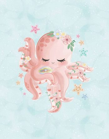 1 French Terry Sweat Stoff Panel mit Oktopus, Blumen, Perle und Seesterne auf mint / hellblau – 40x50cm – Mädchen Sommersweat Kinderstoff – Digital – Ökotex – Meeresfreunde 1 French Terry Sweat Stoff Panel mit Oktopus, Blumen, Perle und Seesterne auf mint / hellblau – 40x50cm – Mädchen Sommersweat Kinderstoff – Digital – Ökotex – Meeresfreunde