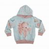 0,5m French Terry Sweat Stoff mit Meerestiere auf mint / hellblau – Schildkröte, Seesterne, Qualle, Wale und kleine Fische mit Blumen – Mädchen Sommersweat Kinderstoff – Digital – Ökotex – Meeresfreunde