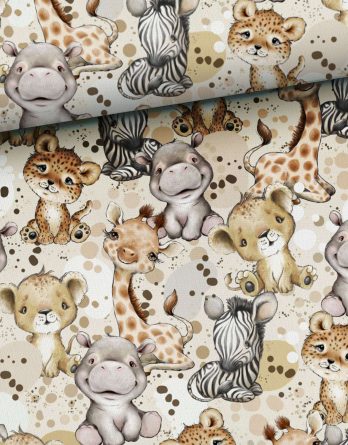 0,5m Premium Baumwollstoff mit Tiere wie Löwen, Geparden, Nilpferde, usw. – Jungen Steppenliebe – Digital – Ökotex 0,5m Premium Baumwollstoff mit Tiere wie Löwen, Geparden, Nilpferde, usw. – Jungen Steppenliebe – Digital – Ökotex