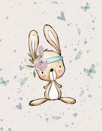 1 French Terry Panel mit süßem Hasen – 40x50cm – Waldfreunde Girls – Digital – Ökotex 1 French Terry Panel mit süßem Hasen – 40x50cm – Waldfreunde Girls – Digital – Ökotex