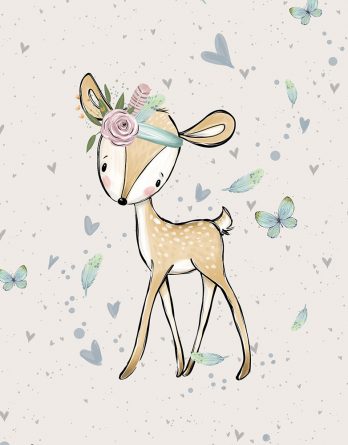 1 French Terry Panel mit süßem Reh – 40x50cm – Waldfreunde Girls – Digital – Ökotex 1 French Terry Panel mit süßem Reh – 40x50cm – Waldfreunde Girls – Digital – Ökotex