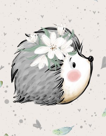 1 French Terry Panel mit süßem Igel – 40x50cm – Waldfreunde Girls – Digital – Ökotex 1 French Terry Panel mit süßem Igel – 40x50cm – Waldfreunde Girls – Digital – Ökotex