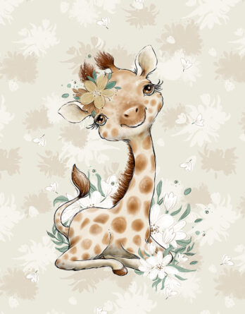 1 French Terry Sweat Stoff Panel mit niedlicher Giraffe mit Blumen – Mädchen Sommersweat Kinderstoff mit Wildtiere – Digital – Ökotex – Steppenliebe 1 French Terry Sweat Stoff Panel mit niedlicher Giraffe mit Blumen – Mädchen Sommersweat Kinderstoff mit Wildtiere – Digital – Ökotex – Steppenliebe