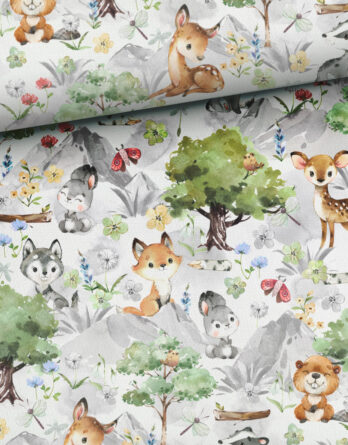 0,5m Premium Baumwollstoff mit Waldtiere – Reh, Fuchs, Hase, Biber, Dachs, Wolf – Mädchen Kinderstoff mit Tiere im Wald – Digital – Ökotex – Miniliebe 0,5m Premium Baumwollstoff mit Waldtiere – Reh, Fuchs, Hase, Biber, Dachs, Wolf – Mädchen Kinderstoff mit Tiere im Wald – Digital – Ökotex – Miniliebe
