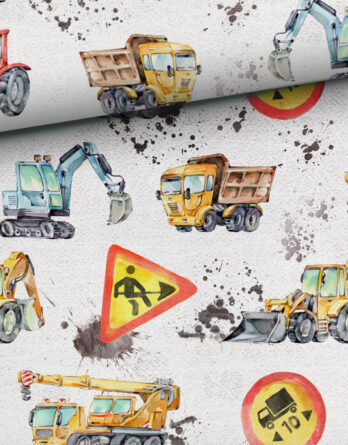 0,5m Jungen French Terry Sweat Stoff mit Baustellen Fahrzeuge – Bagger, Traktoren, LKW, Kräne auf grau / sand – Baggerliebe – Digital – Ökotex 0,5m Jungen French Terry Sweat Stoff mit Baustellen Fahrzeuge – Bagger, Traktoren, LKW, Kräne auf grau / sand – Baggerliebe – Digital – Ökotex
