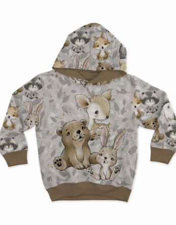 0,5m Premium Baumwollstoff mit Waldtiere wie Reh, Bär, Hase, Igel, Fuchs und Waschbär auf Blätter - Babyliebe mit Tiere im Wald - Digital - Ökotex pullower dzieciaki lasu 348x445 - 0,5m Premium Baumwollstoff mit Waldtiere wie Reh, Bär, Hase, Igel, Fuchs und Waschbär auf Blätter - Babyliebe mit Tiere im Wald - Digital - Ökotex