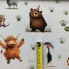 Meterware ab 25cm: 0,25m Baumwollstoff mit Wildtiere der Savanne – Löwe, Tiger, Erdmännchen, Tapir, Alpaka, Giraffe, Bär, Yak, usw. – Mädchen und Jungen Kinderstoff – Digital – Ökotex – Safariliebe