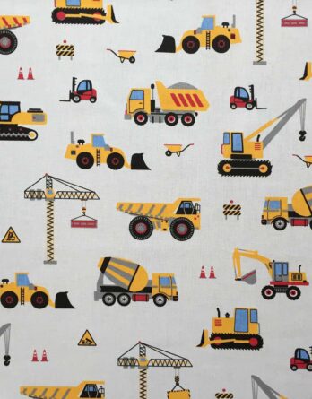 0,5m fester Jungen Baumwollstoff mit Fahrzeuge auf der Baustelle – blau gelb orange rot grau – Baustellenfahrzeuge Bagger Kipper Kran Raupe Stapler – Digital – Ökotex 0,5m fester Jungen Baumwollstoff mit Fahrzeuge auf der Baustelle – blau gelb orange rot grau – Baustellenfahrzeuge Bagger Kipper Kran Raupe Stapler – Digital – Ökotex