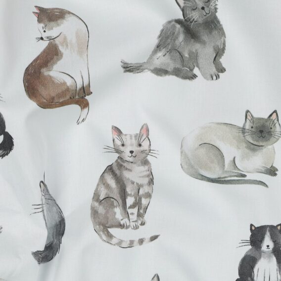 0,5m Baumwollstoff mit Tiere – süße Katzen für Mädchen und Damen – Digital – Ökotex