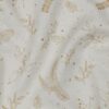 0,5m fester Canvas Baumwollstoff mit Blätter und Zweige – gold off white weiß – Christmas Winter Weihnachtsstoff – Weihnachten Home – Ökotex
