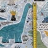 0,5m fester Jungen Dino Baumwollstoff mit Tiere – Dinosaurier auf blau – grün orange grau – Digital – Ökotex