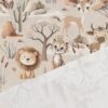 0,5m Premium Baumwollstoff mit Tiere in der Steppe – Löwen, Geparde, Giraffen, Gazellen, Büffel, usw. – Safari Boy – Jungen Kinderstoff – Digital – Ökotex