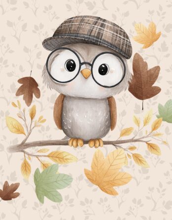 1 French Terry Sweatstoff Panel mit niedlicher Eule, Brille und Mütze im Herbst – 40x50cm – Sommersweat Kinderstoff für Jungen – Digital – Ökotex – Babyglück 1 French Terry Sweatstoff Panel mit niedlicher Eule, Brille und Mütze im Herbst – 40x50cm – Sommersweat Kinderstoff für Jungen – Digital – Ökotex – Babyglück