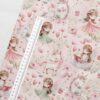 0,5m French Terry Sweat Stoff mit Mädchen als Prinzessin oder Fee, Einhorn, Schmetterlinge und Blumen auf rosa – Mädchenstoffe auf Sweatstoff – Digital – Ökotex
