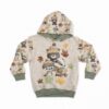 0,5m French Terry Sweatstoff mit Tiere – Fuchs Bär Eule Reh Eichhörnchen Frosch Dachs – Waldtiere im Herbst – Sommersweat für Kinder – Digital – Ökotex – Babyglück
