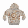 1 French Terry Sweatstoff Panel mit süßem Löwen in der Steppe – 40x50cm – Wildtiere Sommersweat Kinderstoff für Jungen – Digitaldruck – Ökotex – Safari Boy