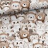 0,5m French Terry Sweat Stoff mit lustige Tiere wie Biber, Wölfe, Igel, Bären, Eulen, Waschbären – Waldtiere im Herbst – Digital – Ökotex – Waldglück