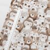 0,5m French Terry Sweat Stoff mit lustige Tiere wie Biber, Wölfe, Igel, Bären, Eulen, Waschbären – Waldtiere im Herbst – Digital – Ökotex – Waldglück