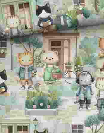 0,5m Premium Baumwollstoff mit zuckersüße Katzen – Kinderstoff für Neugeborene, Babys und Kinder – Digital – Ökotex – Katzenliebe 0,5m Premium Baumwollstoff mit zuckersüße Katzen – Kinderstoff für Neugeborene, Babys und Kinder – Digital – Ökotex – Katzenliebe