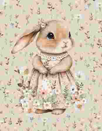 1 French Terry Sommersweat Stoff Panel mit Hase im Kleid mit Blumen auf Beige – Mädchen Osterhase Stoffpanel zum Nähen für Baby & Kinder – Digital – Ökotex – Osterliebe 1 French Terry Sommersweat Stoff Panel mit Hase im Kleid mit Blumen auf Beige – Mädchen Osterhase Stoffpanel zum Nähen für Baby & Kinder – Digital – Ökotex – Osterliebe