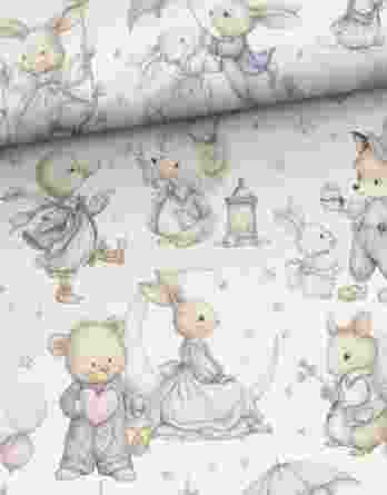 0,5m leichter Baumwolljersey Stoff mit Tiere – Bären, Enten, Mäuse, Füchse & Hasen – Waldtiere Kinderstoff zum Nähen – Digital – Ökotex – Sternliebe 0,5m leichter Baumwolljersey Stoff mit Tiere – Bären, Enten, Mäuse, Füchse & Hasen – Waldtiere Kinderstoff zum Nähen – Digital – Ökotex – Sternliebe