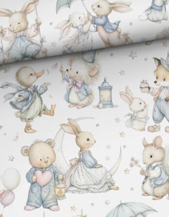 0,5m leichter Baumwolljersey Stoff mit Tiere – Bären, Enten, Mäuse, Füchse & Hasen – Waldtiere Kinderstoff zum Nähen – Digital – Ökotex – Sternliebe 0,5m leichter Baumwolljersey Stoff mit Tiere – Bären, Enten, Mäuse, Füchse & Hasen – Waldtiere Kinderstoff zum Nähen – Digital – Ökotex – Sternliebe