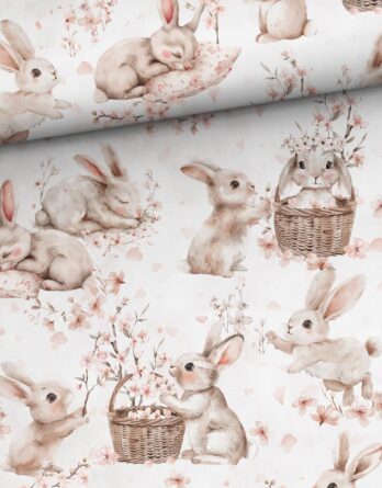 je 0,5m Premium Baumwollstoff mit zuckersüße Hasenbabys – Hasen & Sakura Blumen – Kinderstoff für Babys und Kinder für Ostern – Digitaldruck – Ökotex – Hasenliebe je 0,5m Premium Baumwollstoff mit zuckersüße Hasenbabys – Hasen & Sakura Blumen – Kinderstoff für Babys und Kinder für Ostern – Digitaldruck – Ökotex – Hasenliebe