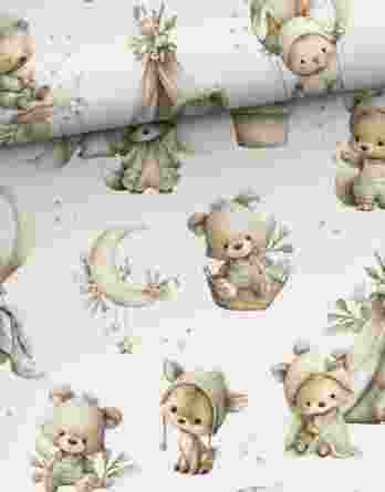 je 0,5m Premium Baumwollstoff mit zuckersüße Tierbabys wie Bären, Igel, Rehe, Füchse und Hasen sowie Mond & Sterne – Kinderstoff für Neugeborene, Babys und Kinder – Digitaldruck – Ökotex – Sweety je 0,5m Premium Baumwollstoff mit zuckersüße Tierbabys wie Bären, Igel, Rehe, Füchse und Hasen sowie Mond & Sterne – Kinderstoff für Neugeborene, Babys und Kinder – Digitaldruck – Ökotex – Sweety