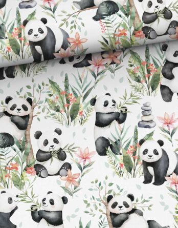je 50x150cm Premium Baumwollstoff mit niedliche Pandabären im Eukalyptus Wald – Mädchen Kinderstoff für Babys, Kleinkinder und Kinder in Meterware – Stoffe zum Nähen, für Patchwork und mehr – Digitaldruck – Ökotex je 50x150cm Premium Baumwollstoff mit niedliche Pandabären im Eukalyptus Wald – Mädchen Kinderstoff für Babys, Kleinkinder und Kinder in Meterware – Stoffe zum Nähen, für Patchwork und mehr – Digitaldruck – Ökotex